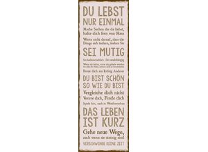 8714597577600 - Holzbild REINDERS Deco Panel 30x90 Das Leben Bilder Gr B H T 30 cm x 90 cm x 2 cm Hochformat braun Holzbilder Bilder