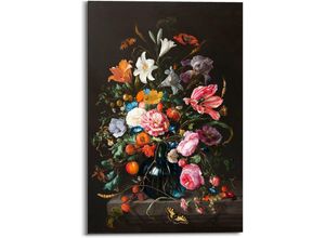 8714597582475 - Holzbild REINDERS Stilleben Blumen in Vase Jan Davidsz de Heem Bilder Gr B H T 60 cm x 90 cm x 2 cm 1 St bunt (mehrfarbig) Holzbilder Bilder