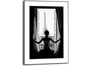 8714597587258 - Bild mit Rahmen REINDERS Paris Balcony Bilder Gr B H T 50 cm x 70 cm x 16 cm 1 St schwarz (schwarz weiß) Bilder mit Rahmen