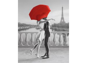 8714597587609 - Holzbild REINDERS Romance in Paris Bilder Gr B H T 40 cm x 50 cm x 2 cm 1 St schwarz (schwarz weiß) Holzbilder Bilder