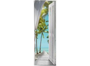 8714597610925 - Poster REINDERS Tropische Ansicht Sonne - Mer Strand Urlaub Bilder Gr B H 53 cm x 158 cm 1 St blau Poster