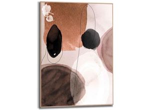 8714597611373 - Bild REINDERS Gerahmtes Abstrakte Formen Rond - Erdfarben Flächen Bilder Gr B H 50 cm x 70 cm Abstrakt 1 St braun Kunstdrucke