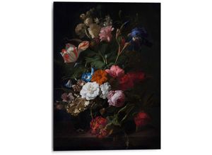 8714597612295 - Wandbild REINDERS Aluminium Blumen Mauritshuis - Dunkel Alte Meister Bilder Gr B H 50 cm x 70 cm Blumen 1 St bunt (mehrfarbig) Kunstdrucke