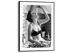 8714597625431 - Poster REINDERS Pasta Lady Bilder Gr B H T 30 cm x 40 cm x 16 cm schwarz (schwarz weiß) Poster