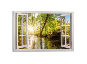 8714597626063 - Deco-Panel REINDERS Sonnestrahlen im Wald Bilder Gr B H T 90 cm x 60 cm x 2 cm grün Kunstdrucke