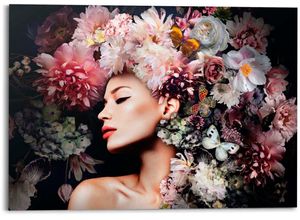 8714597626469 - Deco-Panel REINDERS Frau mit Blumenhut Bilder Gr B H T 140 cm x 100 cm x 2 cm rosa Kunstdrucke