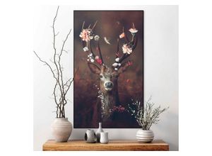 8714597629286 - Bild FAUNA FLORA DEER (BH 70x118 cm) BH 70x118 cm bunt Kunstdruck Gemälde Wandbild