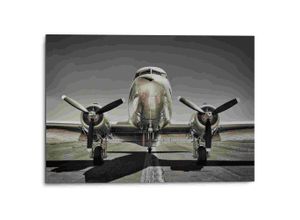 8714597635294 - Alu-Dibond-Druck REINDERS Vintage Propeller Flugzeug Bilder Gr B H T 70 cm x 50 cm x 2 cm schwarz Metallbilder