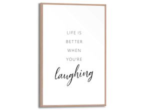 8714597636703 - Wandbild REINDERS Laughing Bilder Gr B H T 20 cm x 30 cm x 16 cm schwarz (schwarz weiß) Kunstdrucke