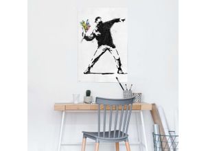 8714597646979 - Poster REINDERS Brandalised - the flower thrower schwarz (farbe bild(er) schwarz) B61cm H915cm T01cm Holzwerkstoff Bilder