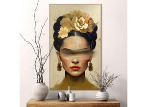 8714597655360 - Wandbild REINDERS Frida Paint Stripe Bilder Gr B H T 70 cm x 118 cm x 37 cm goldfarben (gold) Kunstdrucke