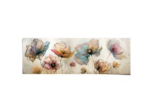 8714597664058 - Poster REINDERS Aquarell Blumen beige (farbe bild(er) beige) B158cm H53cm T01cm Bilder Wohnzimmer - Beige - 170 gr Papier - Blumen und Pflanzen - 158x53 cm