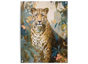 8714597665918 - Poster REINDERS Gold Cat grün (farbe bild(er) grün) B60cm H80cm T01cm Bilder Garten - Dschungel - Blumen - Grün - Leinwand - Tiere - 60x80 cm