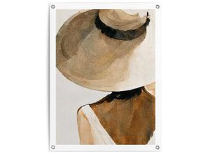 8714597665949 - Poster REINDERS Summer Shades beige (farbe bild(er) beige) B60cm H80cm T01cm Bilder Garten - Frau - Strohhut - Beige - Leinwand - Menschen - 60x80 cm