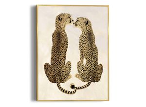 8714597681857 - Poster REINDERS Loving Cheetas gelb (farbe bild(er) gelb) B30cm H40cm T16cm Bilder Hobbyraum - Gelb - MDF - Tiere - 30x40 cm