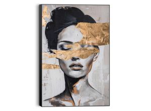 8714597682595 - Wandbild REINDERS Lady Gold schwarz (farbe bild(er) schwarz) B60cm H90cm T3cm Bilder Wohnzimmer - Schwarz - MDF - Menschen - 60x90 cm