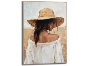 8714597685220 - Poster REINDERS Summer Lady beige (farbe bild(er) beige) B50cm H70cm T22cm Bilder Schlafzimmer - Frau - Strohhut - Beige - MDF - Menschen - 50x70 cm