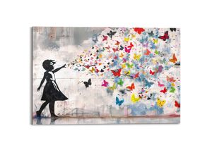8714597685374 - Deco-Panel REINDERS Streetart-Schmetterlinge bunt (farbe bild(er) mehrfarbig) B90cm H60cm T2cm Bilder Teenager Zimmer - Mehrfarbig - MDF - Street Art - 90x60 cm