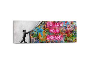 8714597685459 - Deco-Panel REINDERS Graffiti follow your dreams bunt (farbe bild(er) mehrfarbig) B90cm H30cm T2cm Bilder Hobbyraum - Mehrfarbig - MDF - Street Art - 90x30 cm