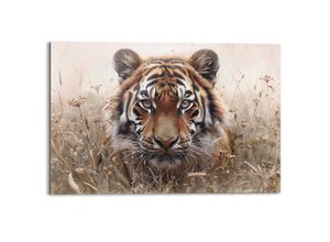 8714597685541 - Deco-Panel REINDERS Tiger auf der Jagd braun (farbe bild(er) braun) B90cm H60cm T2cm Bilder Wohnzimmer - Braun - MDF - Tiere - 90x60 cm