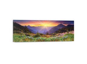8714597688214 - Deco-Panel REINDERS Sonnenuntergang in den Bergen bunt (farbe bild(er) mehrfarbig) B90cm H30cm T2cm Bilder Wohnzimmer - Mehrfarbig - MDF - Landschaften - 90x30 cm