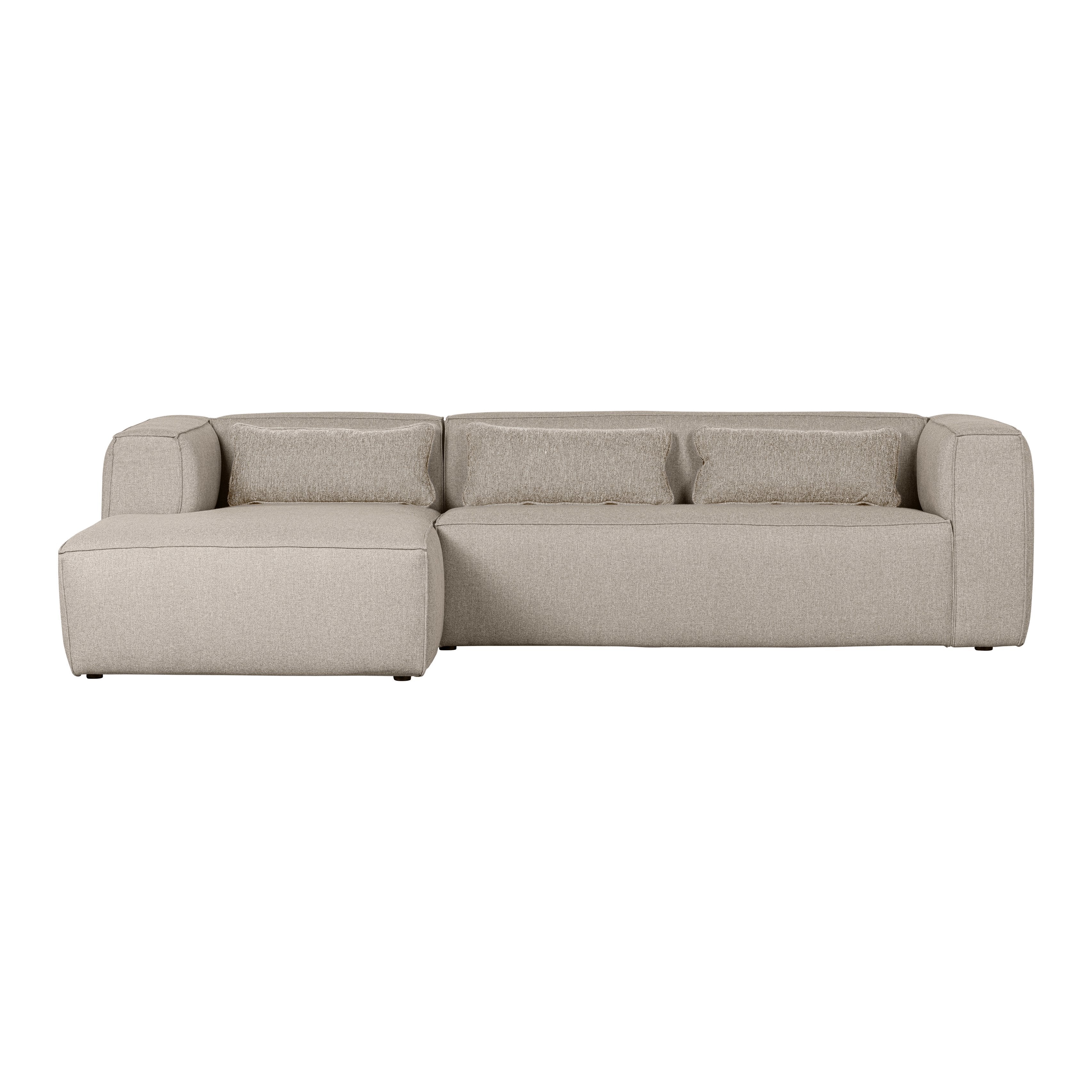 8714713160549 - Ecksofa Chaise Longue Links - Inklusive Kissen - Polyester - H73 x B305 x T96 175 cm - Beige