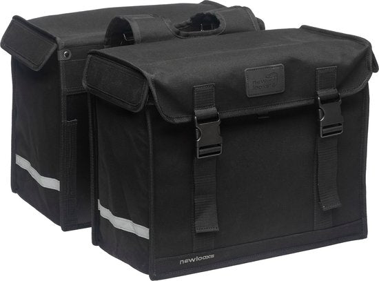 8714827014509 - Neu Looxs Basic Canvasbag Camping - Doppelte Fahrradtasche - Geeignet für Elektrofahrräder - Canvas Einkaufstasche - 66 Liter - Schwarz