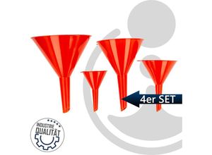 8714892840249 - Trichter-Satz 4-teilig ø 50 mm   75 mm   90 mm   115 mm Kunststoff rot - Eurotools