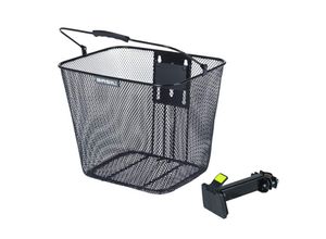 8715019102417 - Bilbao Fahrradkorb vorne mit BasEasyStem EC Halter für Lenker stabiler Lenkerkorb Stahl 10L großer Korb für Fahrrad