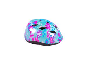 8715347008252 - Childrens Bicycle Helmet - XS - 47-51 cm - Blue Pink Flowers - extra small model