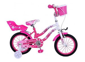 8715347014901 - Volare Lovely 14 Zoll Kinderfahrrad pink weiß - Handbremse Rücktrittbremse Stützräder