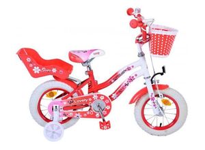 8715347020384 - Volare Lovely Kinderfahrrad - Mädchen - 12 Zoll - Rot Weiß