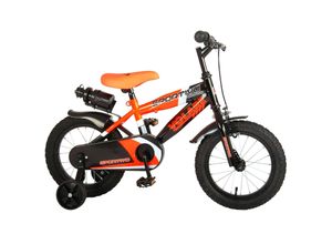 8715347020421 - Volare Sportivo Kinderfahrrad 14 Zoll Mädchen Jungen Alter ab ca 35 - 5 Jahre Größe 100 - 115 cm schwarz orange