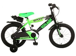 8715347020612 - Volare Sportivo Kinderfahrrad - Jungen - 16 Zoll - Neongrün Schwarz - 95% zusammengebaut