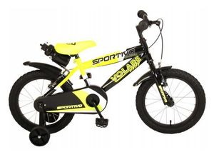 8715347020650 - Volare Sportivo Kinderfahrrad - Jungen - 16 Zoll - Neon Gelb Schwarz - Abnehmbare Stützräder