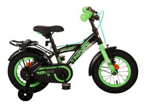 8715347211751 - Volare Thombike Kinderfahrrad - Jungen - 12 Zoll - Schwarz Grün - Zweihandbremsen