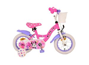 8715347212642 - Disney Minnie Kinderfahrrad 12 Zoll Pink - Sicherheit und Spaß für kleine Fahrradfans!