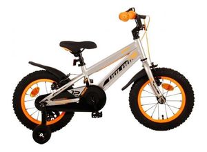 8715347213304 - Volare Rocky Kinderfahrrad - Jungen - 14 Zoll - Grau - Zwei Handbremsen