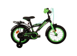 8715347213731 - Volare Thombike Kinderfahrrad - Jungen - 14 Zoll - Schwarz Rot - Zweihandbremsen