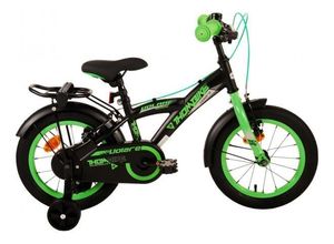 8715347213755 - Volare Thombike Kinderfahrrad - Jungen - 14 Zoll - Schwarz Grün - Zweihandbremsen