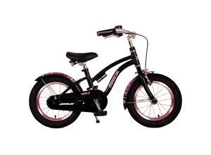 8715347214875 - Volare Miracle Cruiser Kinderfahrrad - Mädchen - 14 Zoll - Mattschwarz - Prime Collection