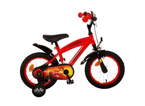 8715347214974 - Kinderfahrrad Disney Cars für Jungen 14 Zoll Kinderrad in Rot Fahrrad