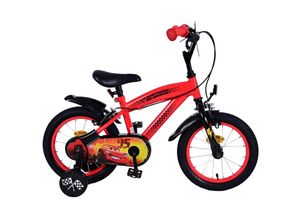 8715347214981 - Kinderfahrrad Disney Cars für Jungen 14 Zoll Kinderrad in Rot Fahrrad