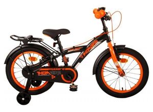 8715347215391 - Volare Thombike Kinderfahrrad - Jungen - 16 Zoll - Schwarz Orange - Zweihandbremsen