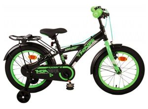 8715347215452 - Volare Thombike Kinderfahrrad - Jungen - 16 Zoll - Schwarz Grün - Zweihandbremsen