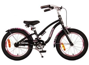 8715347216879 - Volare Miracle Cruiser Kinderfahrrad - Mädchen - 16 Zoll - Mattschwarz - Prime Collection