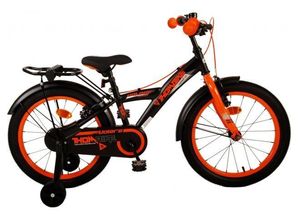 8715347217999 - Volare Thombike Kinderfahrrad - Jungen - 18 Zoll - Schwarz Orange - Zweihandbremsen