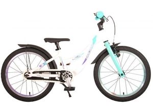 8715347218767 - Volare Glamour Kinderfahrrad - Mädchen - 18 Zoll - Perlmutt Mintgrün - Prime Collection weiß