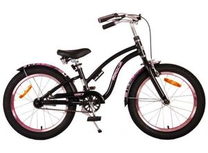 8715347218873 - Volare Miracle Cruiser Kinderfahrrad - Mädchen - 18 Zoll - Mattschwarz - Prime Collection