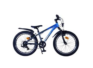 8715347221606 - Volare XC Race Kinderfahrrad 20 Zoll 120 - 135 cm Fahrrad 7 Gang ab 6 Jahre V-Brakes blau grau